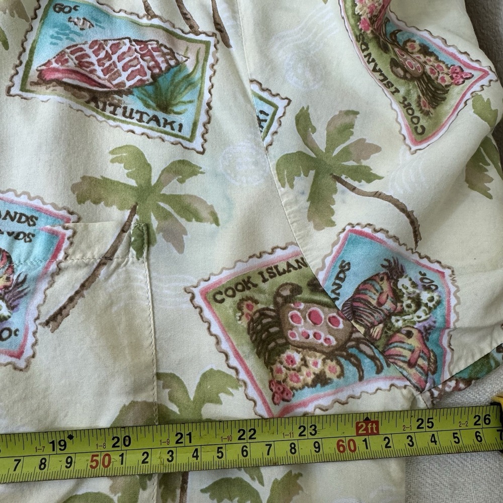 Kahala Shirt Mens XL Pale Yellow PalmTrees Hawaiian Aloha Popover Beach Vacation - Picture 7 of 9